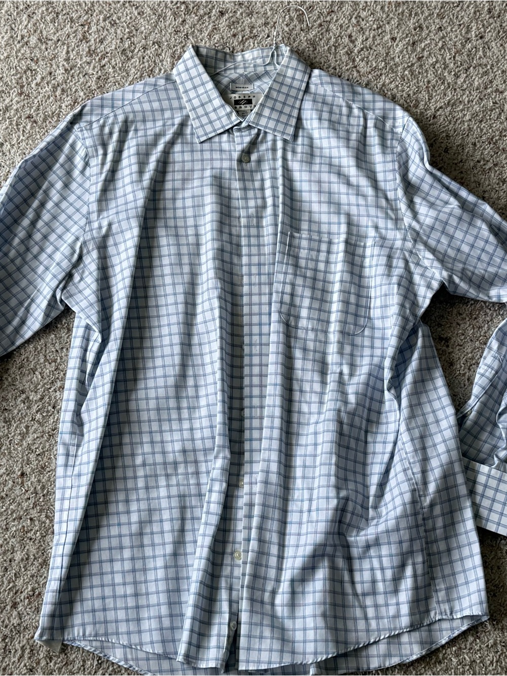 Joseph Abboud Light Blue Checked Dress Shirt